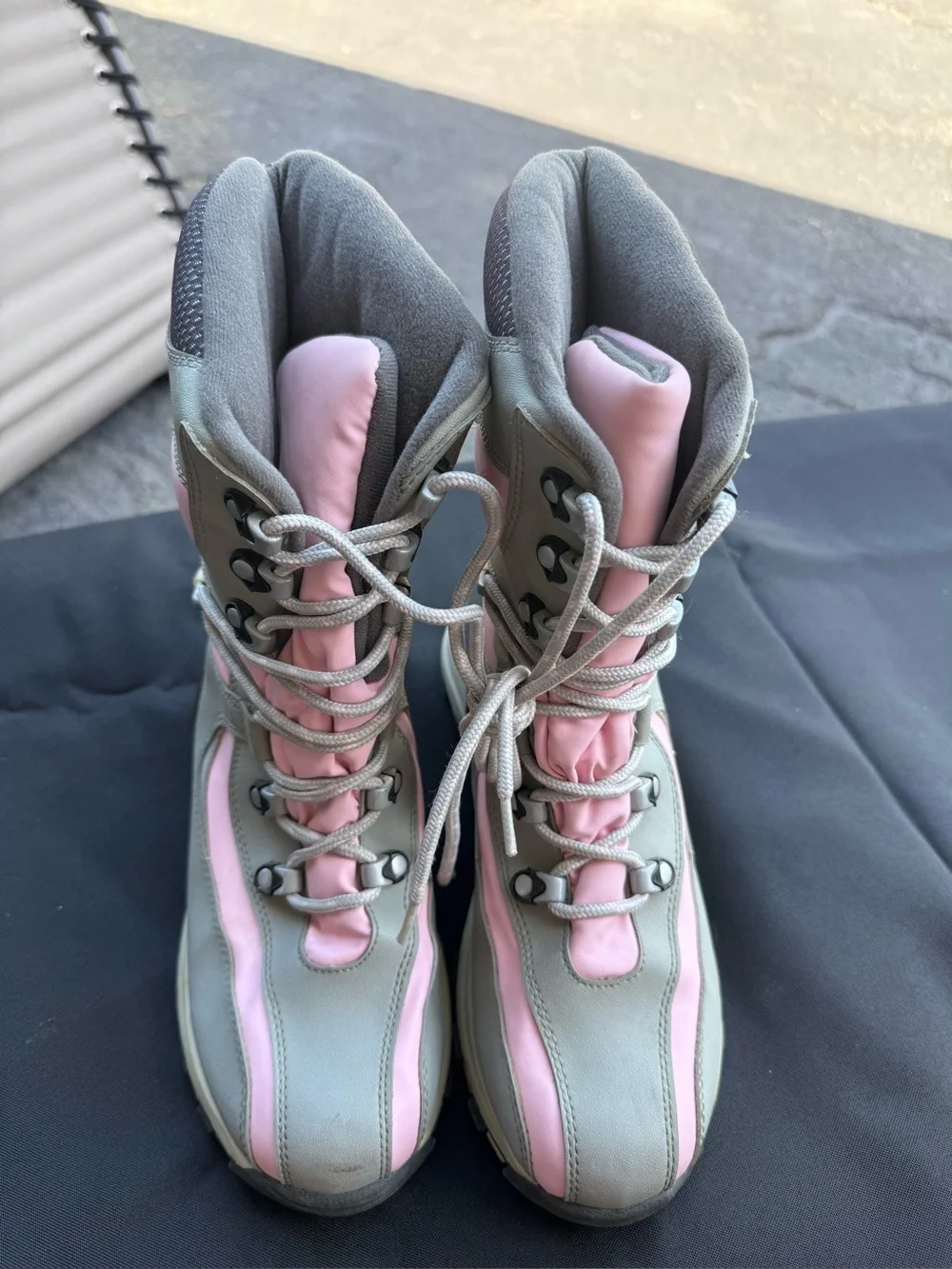 Athletic Works Gray and Pink Lace-Up Winter Boots